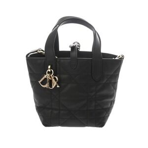 CHRISTIAN DIOR Toujours Vertical Cabas Black Calfskin Handbag